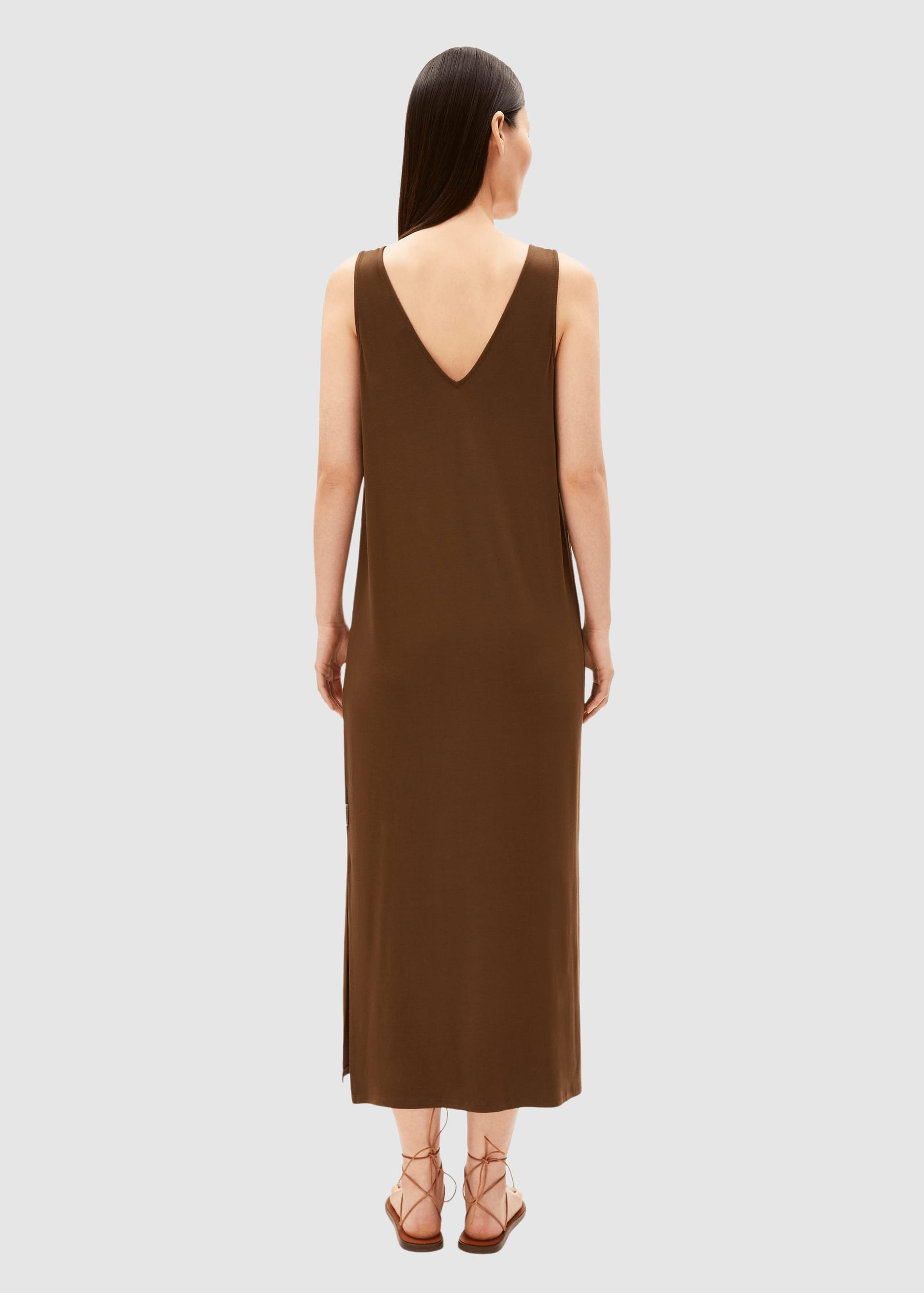 Sleeveless Jersey Midi Dress Dried Palm