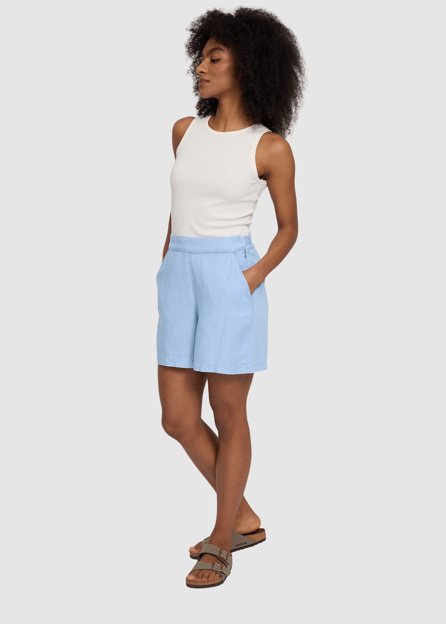 Tencel Shorts Light Blue Wash