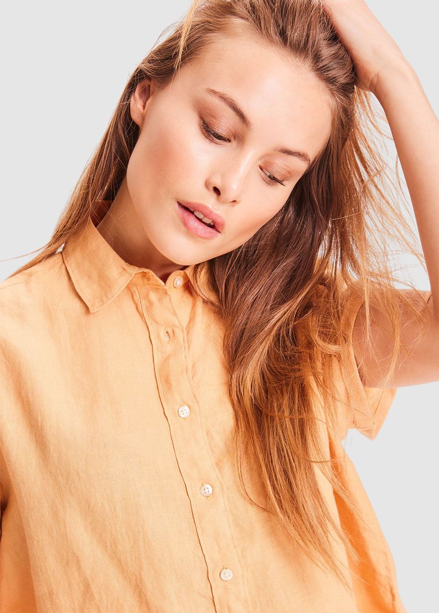 Aster Fold Up Short Sleeve Linen Shirt