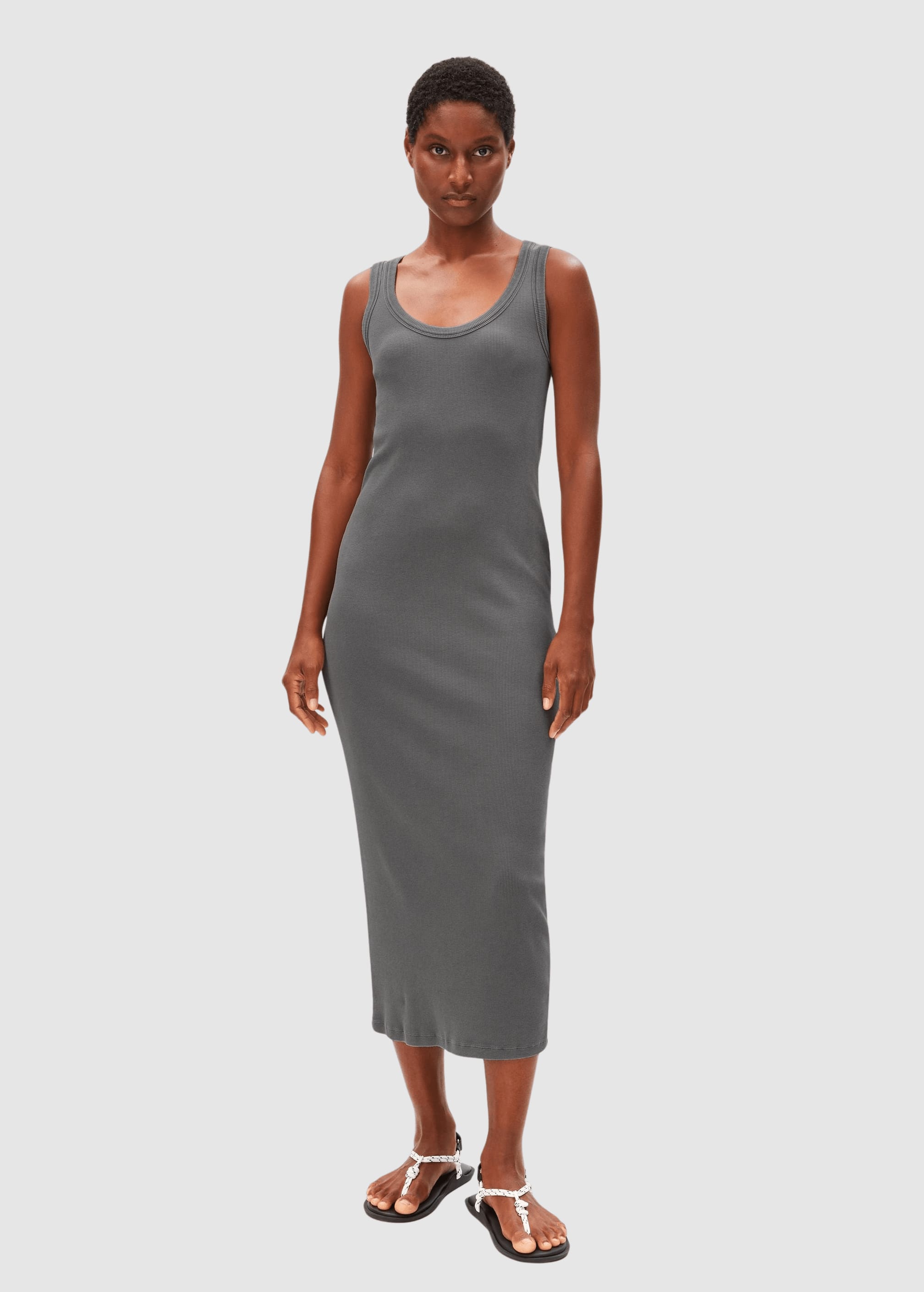 Gmt Dye Bodycon Rib Dress Space Steel