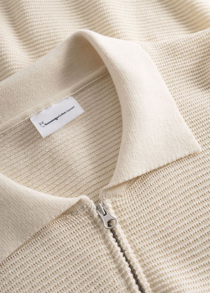Polo With Zipper In Reverse Knit Polo With Zipper In Reverse Knit