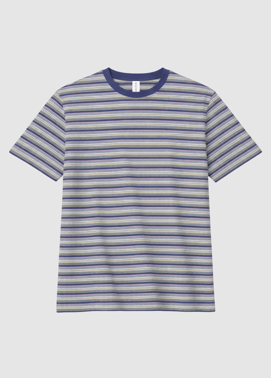 Retro Striped T-Shirt Blue Night Multicolor