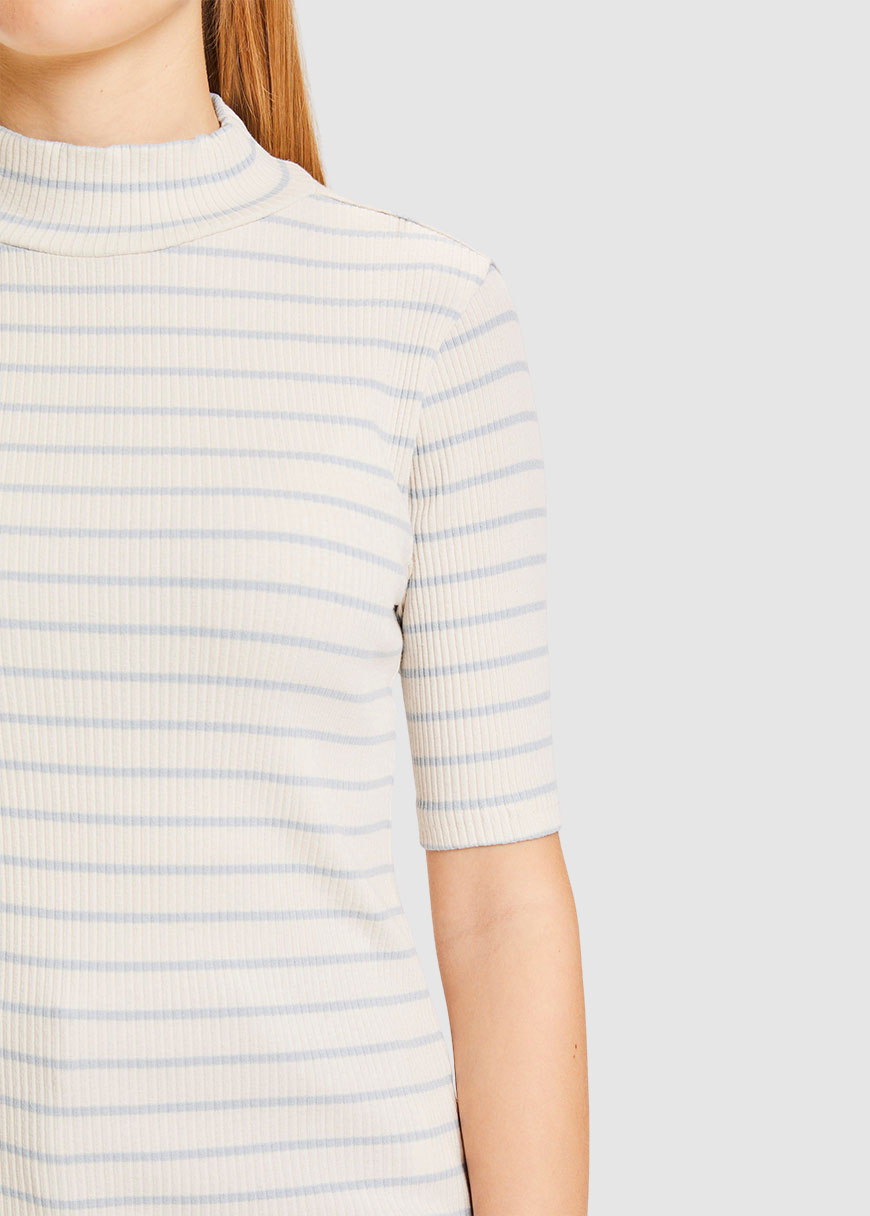 Canna Rib Stripe High Neck SS Canna Rib Stripe High Neck SS