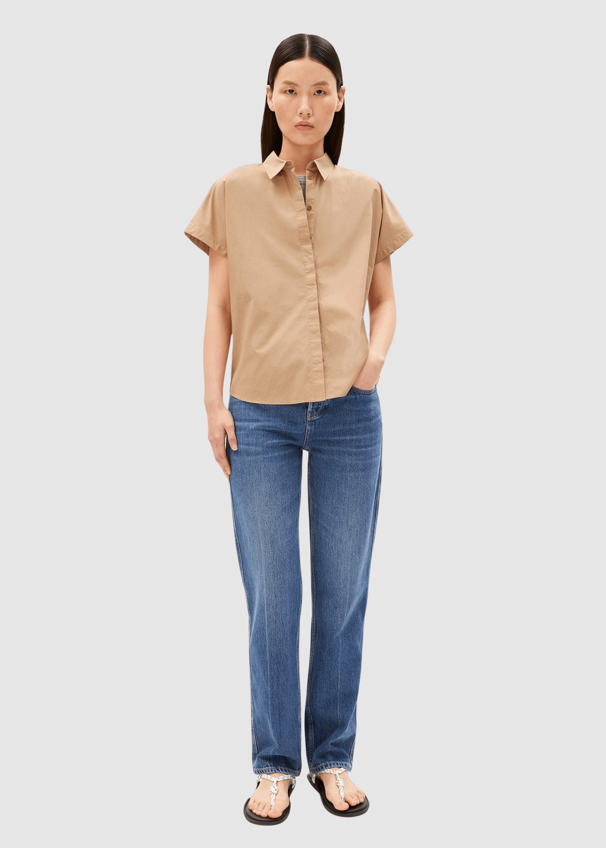 Poplin Larisaana Blouse True Camel