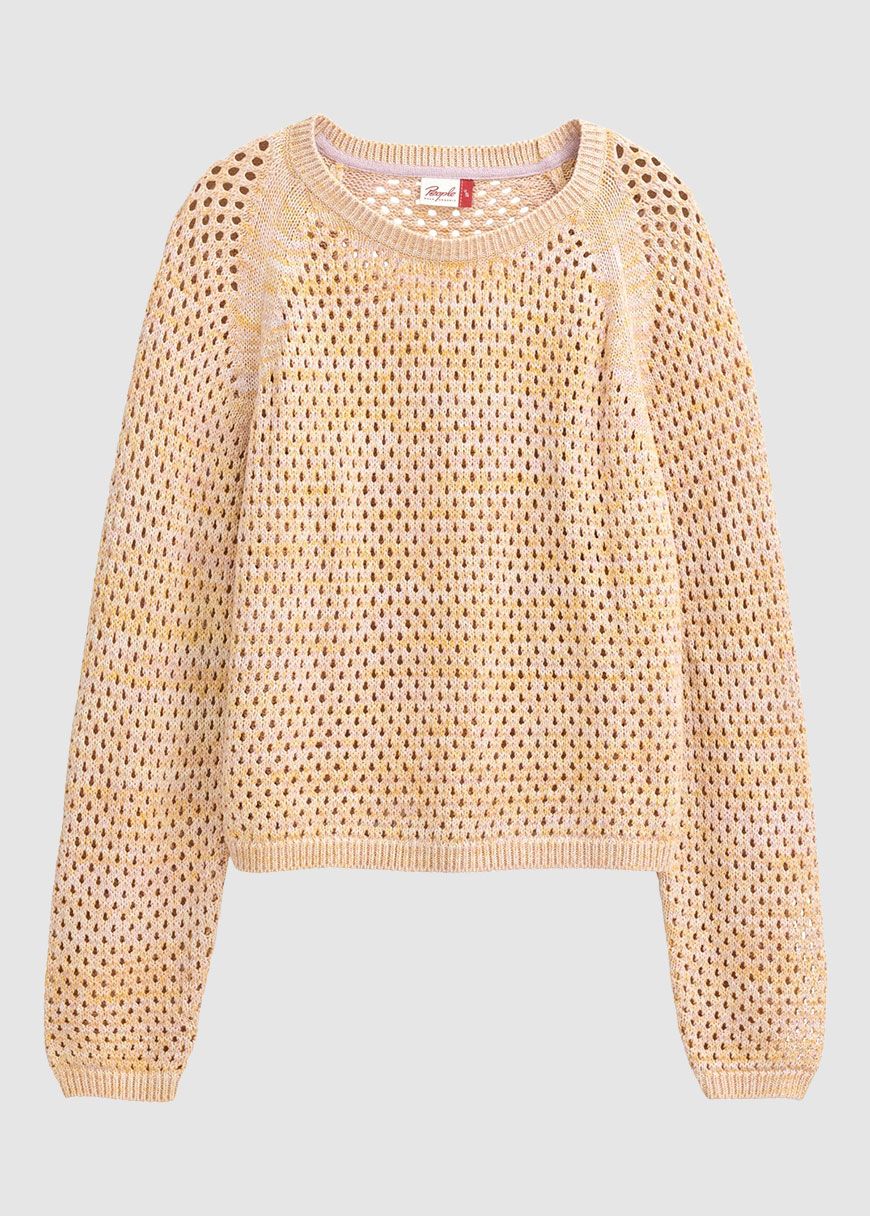 Lochstrick Raglanpullover