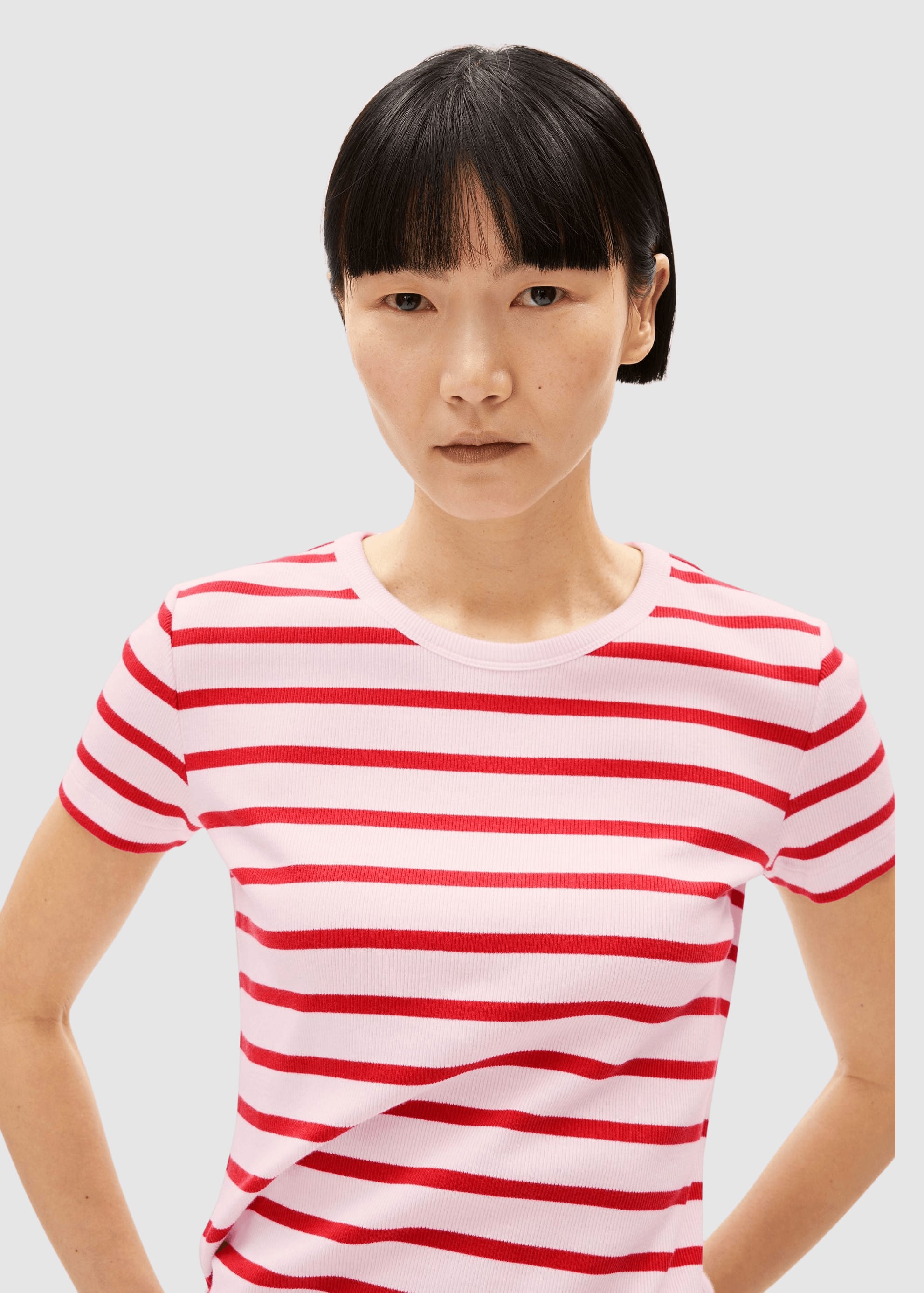 Kardaa Stripe T-Shirt Pink Mist-Mars Red