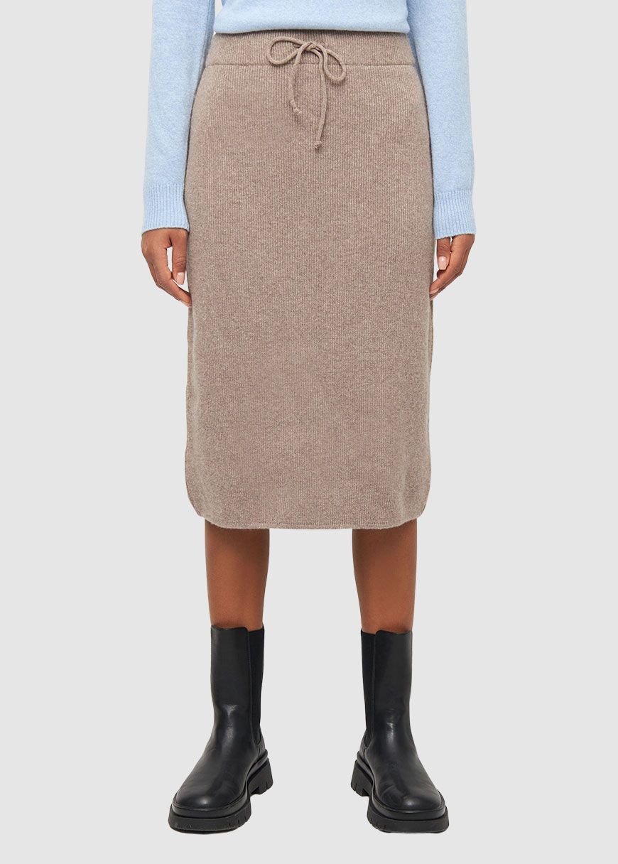 Wool Midth Lengt Rib Knit Skirt Wool Midth Lengt Rib Knit Skirt