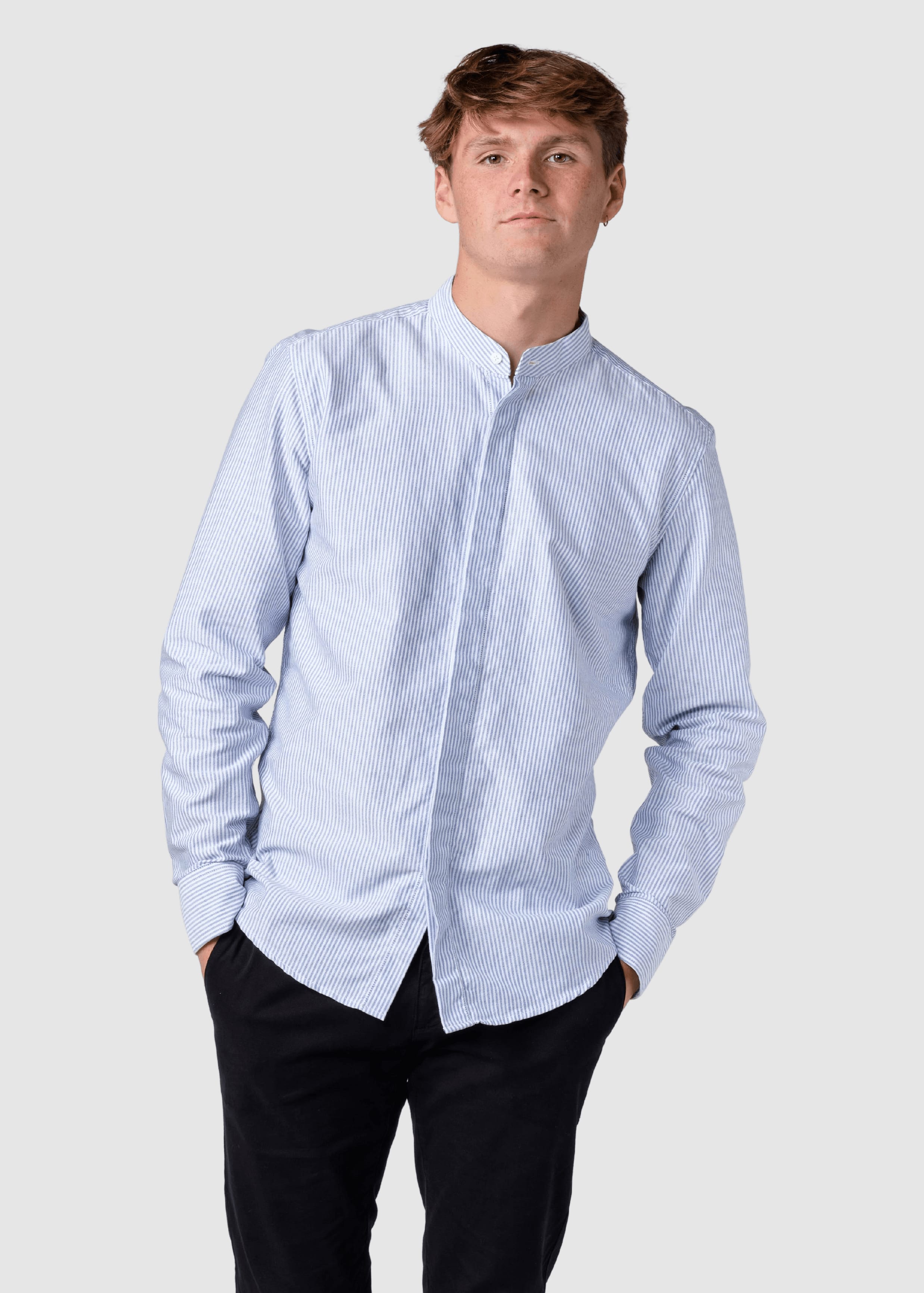 Simon Striped Shirt White Navy