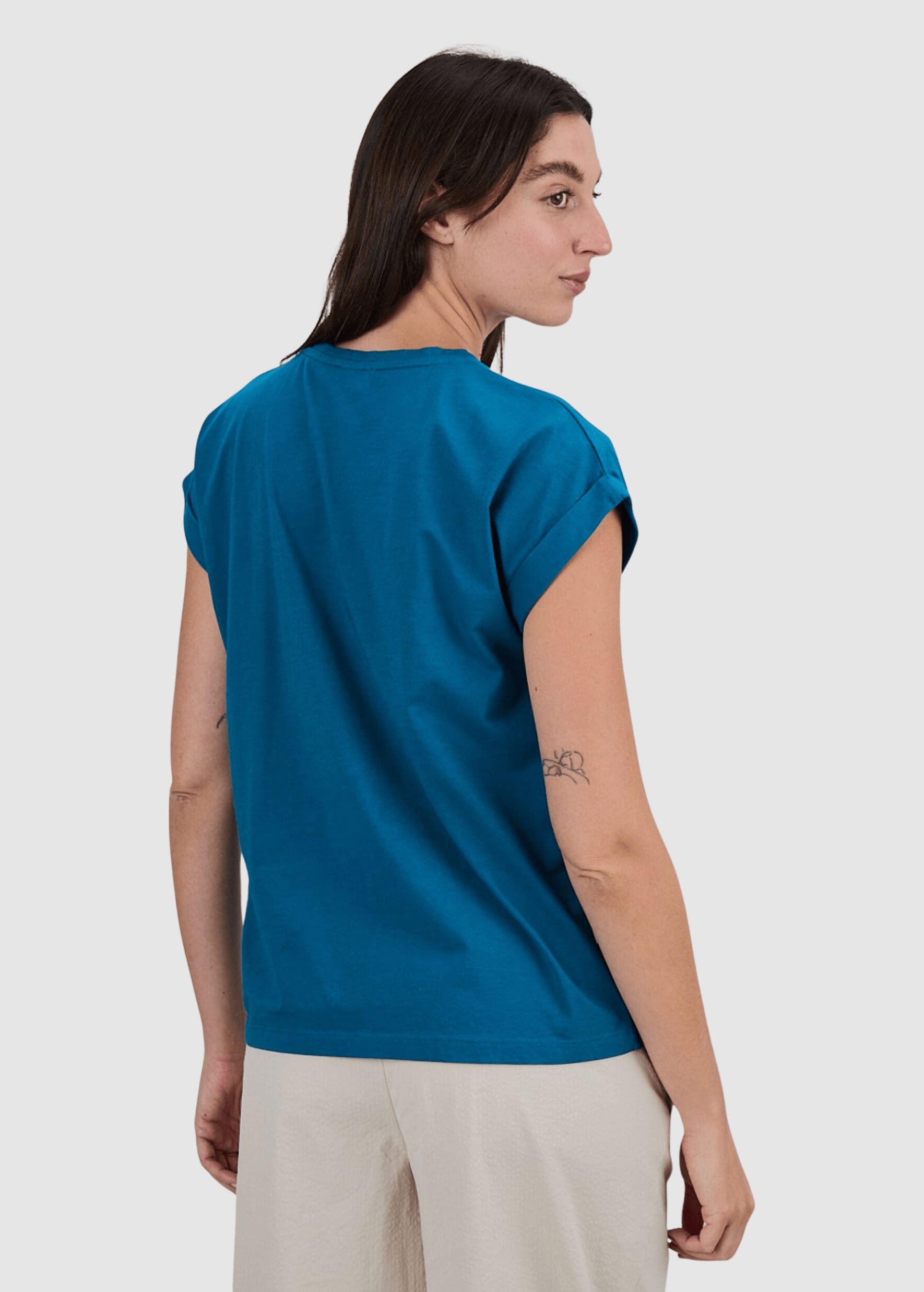 Asis Percales Daisy Scoop Tee Blue