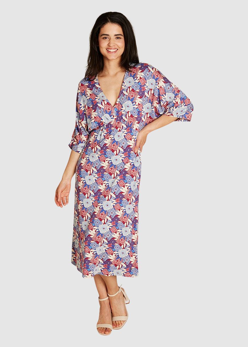 Midikleid aus Viskose