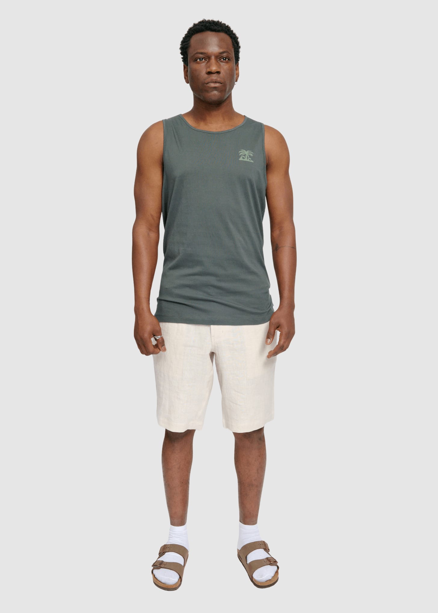 Back Print Tanktop Bottle Palm