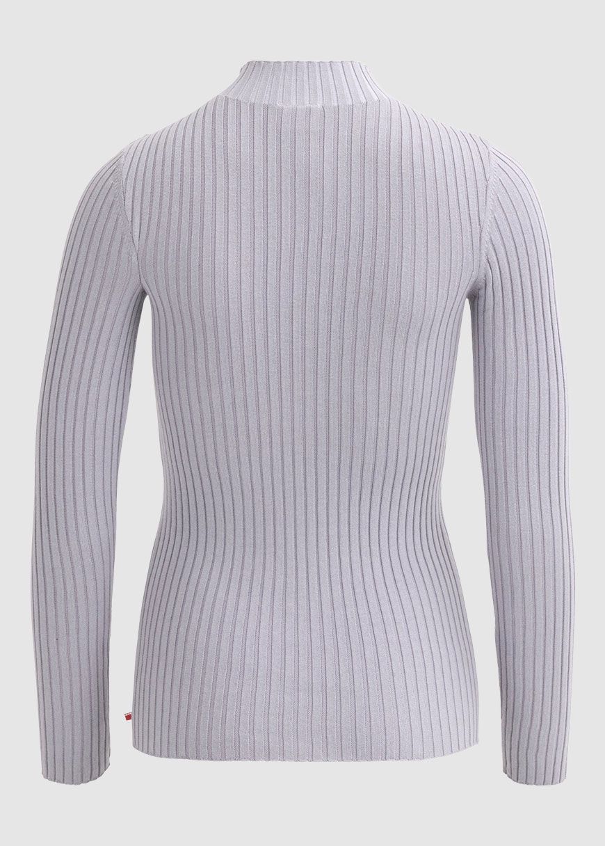 Rippstrick-Pullover Stehkragen