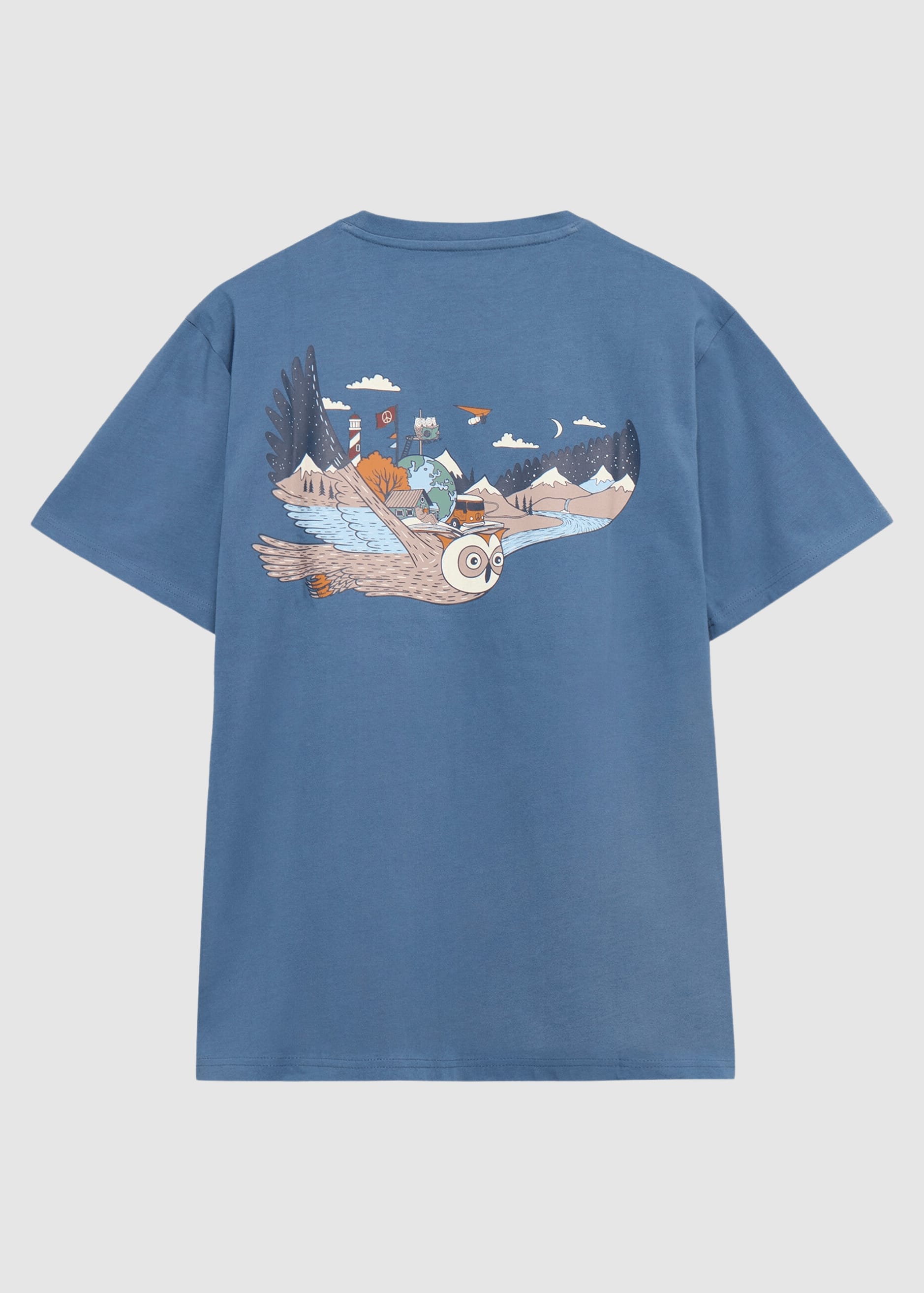 knowledge-cotton-apparel-back-print-t-shirt-vintage-indigo-5.jpeg Back Print T-Shirt Vintage Indigo