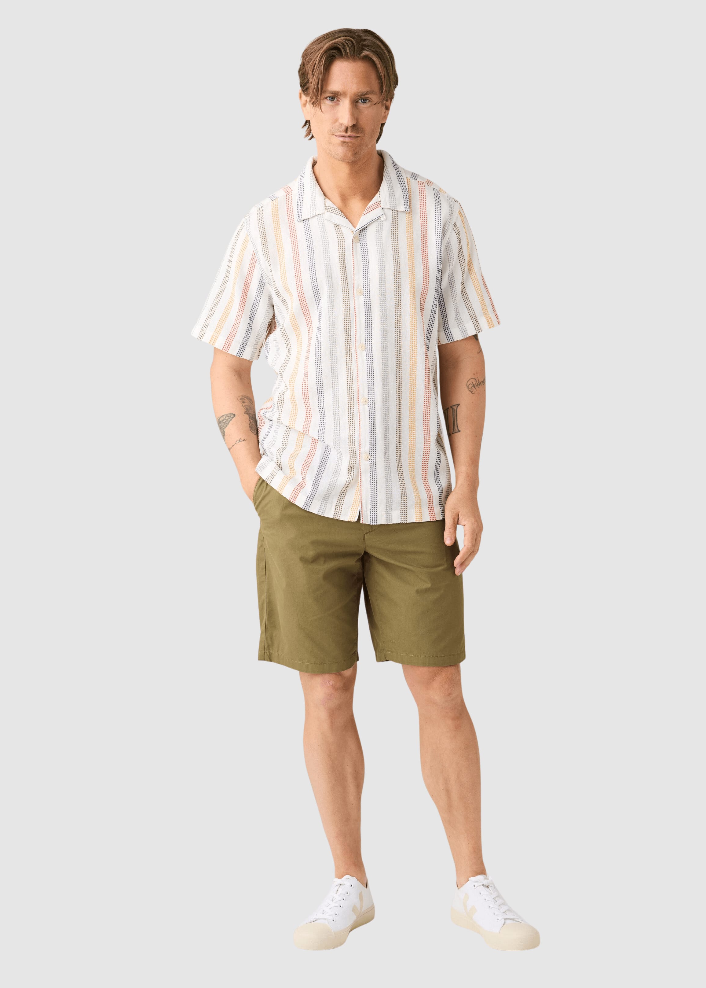 Relaxed Stripe Short Sleeve Shirt Multi Color Stripe Relaxed Stripe Short Sleeve Shirt Multi Color Stripe