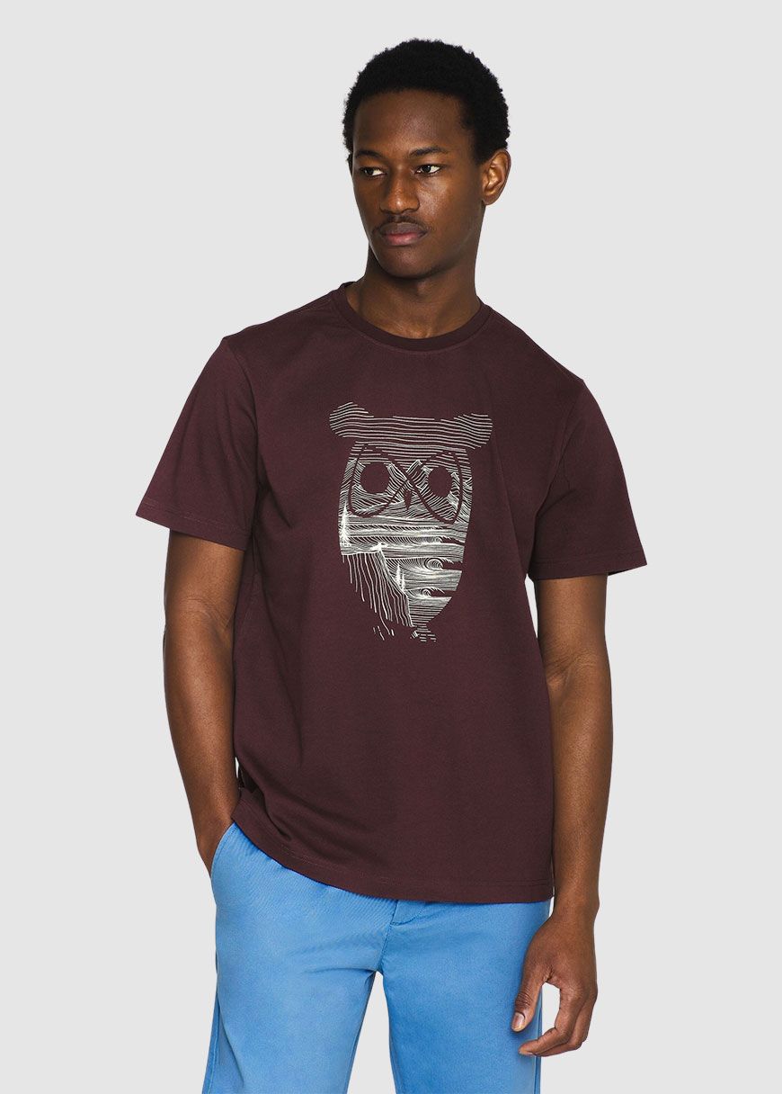 Regular Fit With Big Owl Front Print T-Shirt