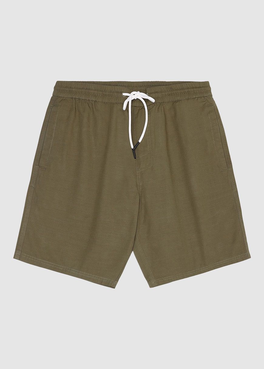 Boardwalk Slub Shorts With Elastic Waist