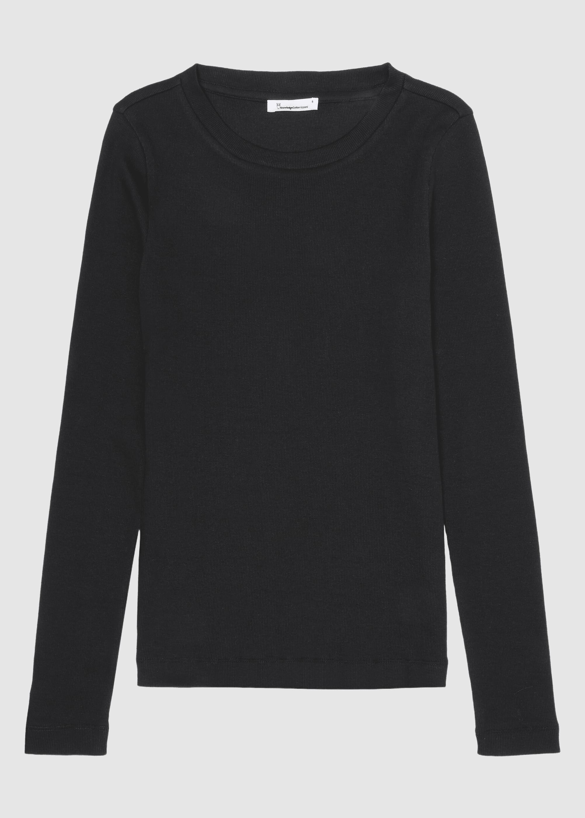Rib Long Sleeve T-Shirt Black Jet