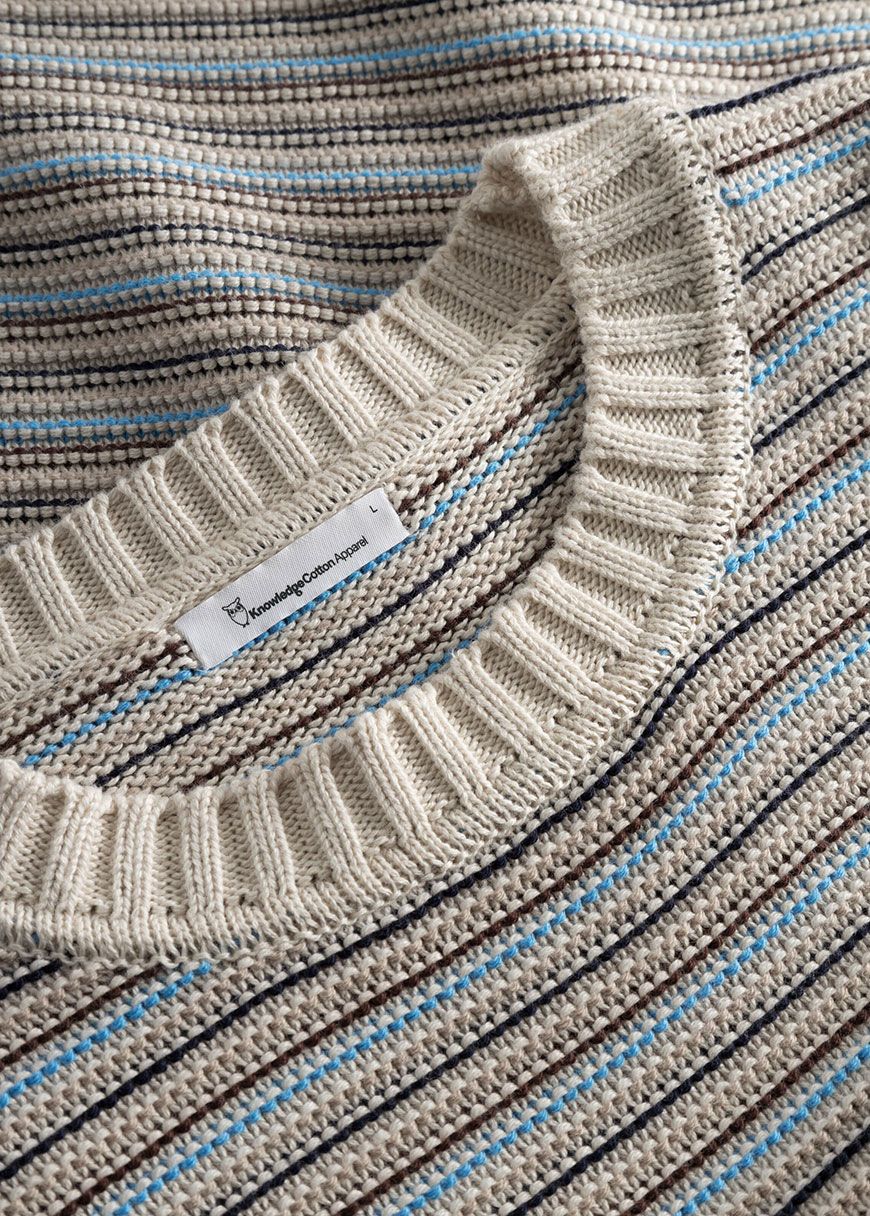 Cotton Striped Knitted Crew Neck