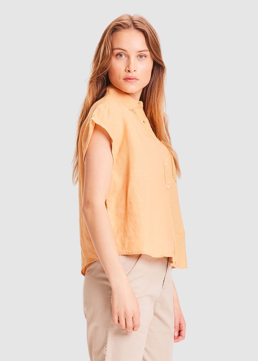 Aster Fold Up Short Sleeve Linen Shirt