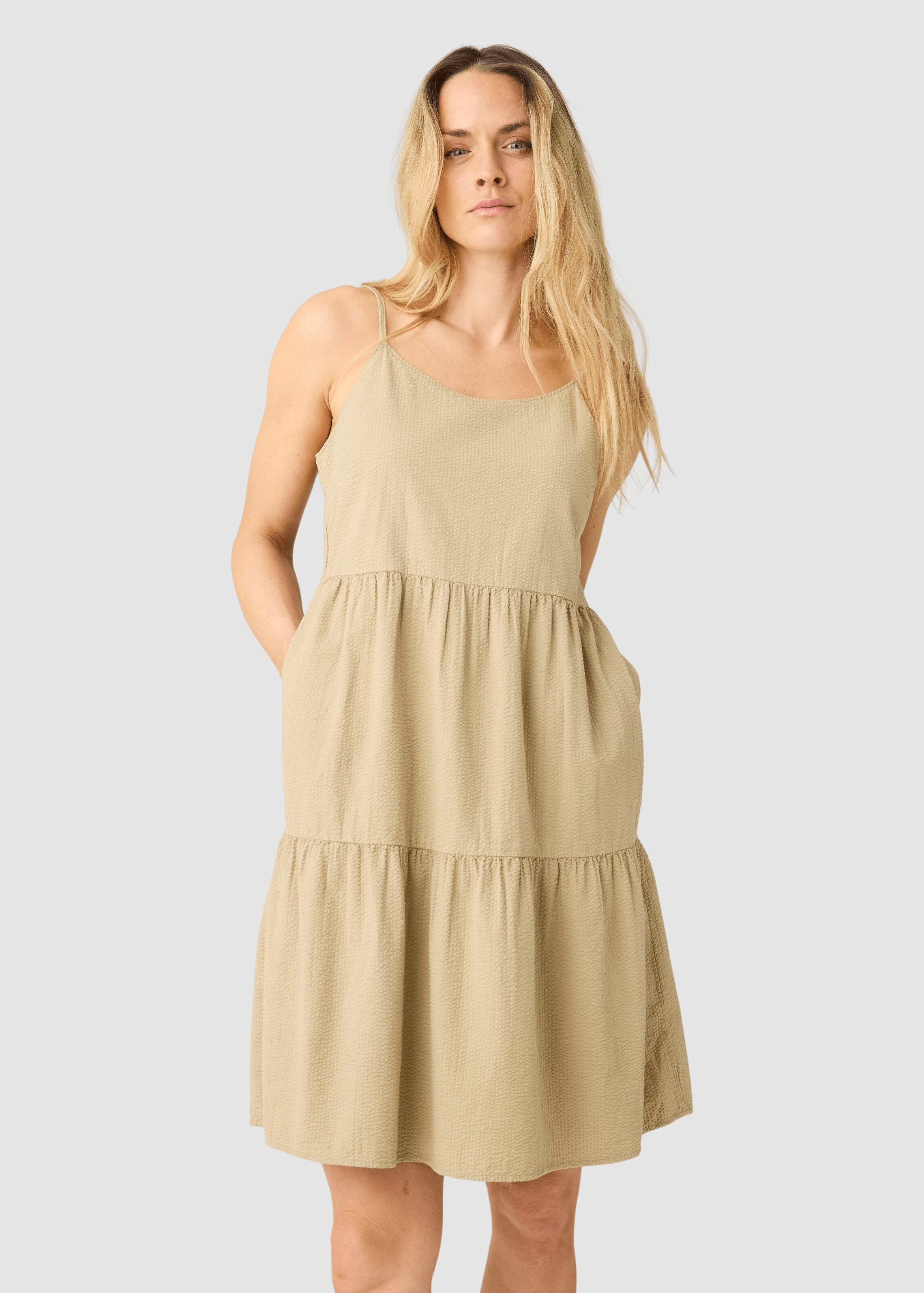 Seersucker Strap Dress Twill Seersucker Strap Dress Twill