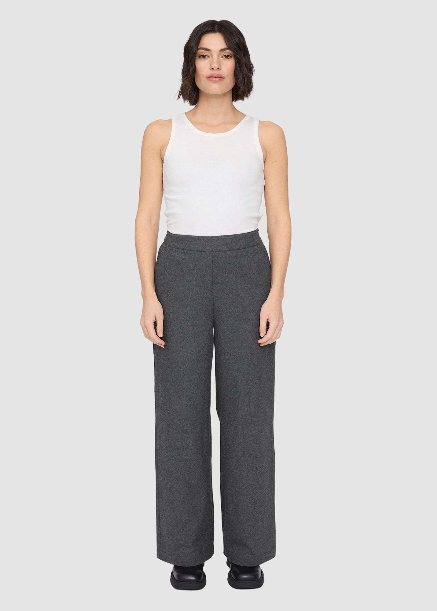 mazine-wide-leg-flannel-pants-anthracite-melange-3.jpeg Wide Leg Flannel Pants Anthracite Melange