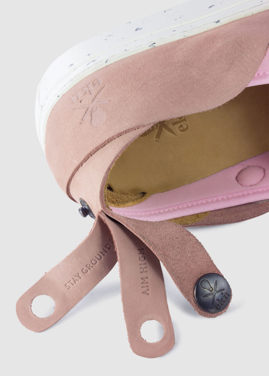 Kudzu Salmon Leather White Sole