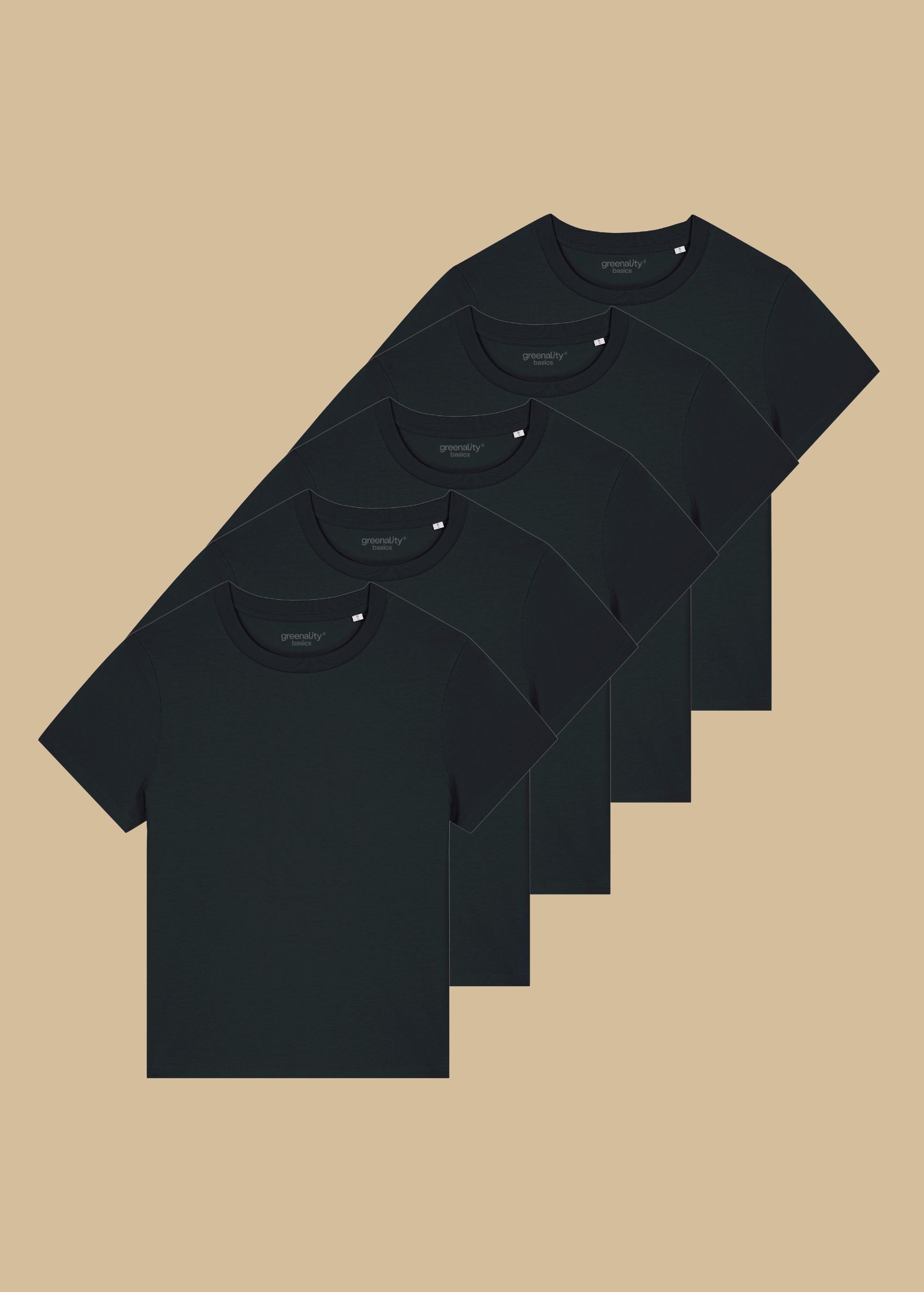 Classic T-Shirt Woman 5er Pack Black
