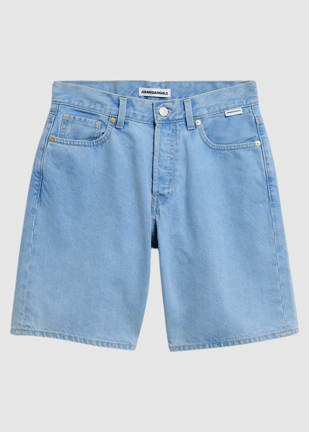Thaalina Mid Waist Denim Short Fresh Blue Thaalina Mid Waist Denim Short Fresh Blue