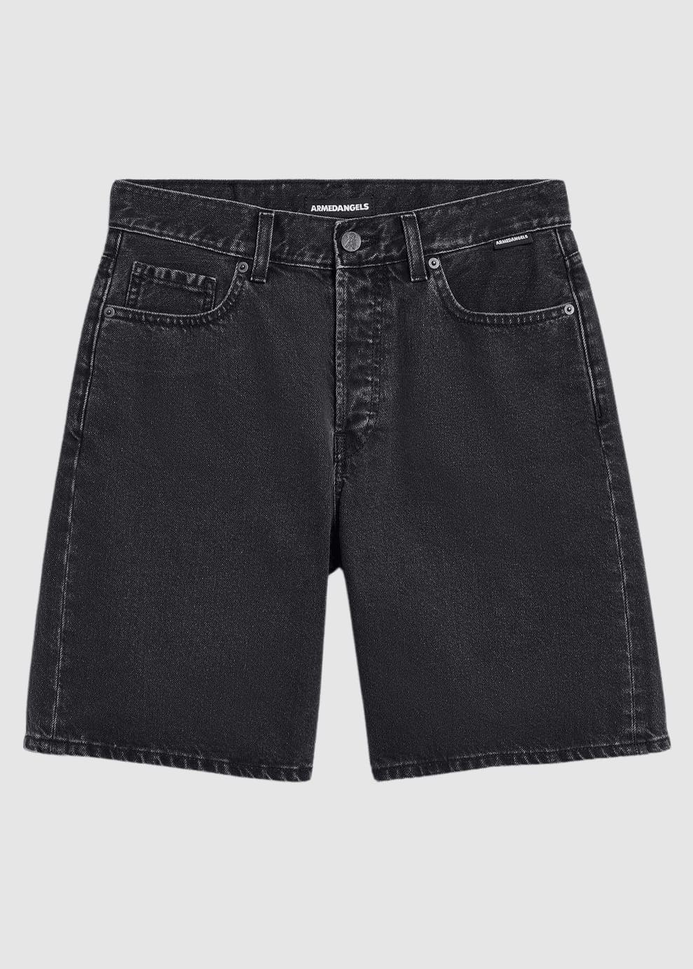 Thaalina Mid Waist Denim Short Ebony Black