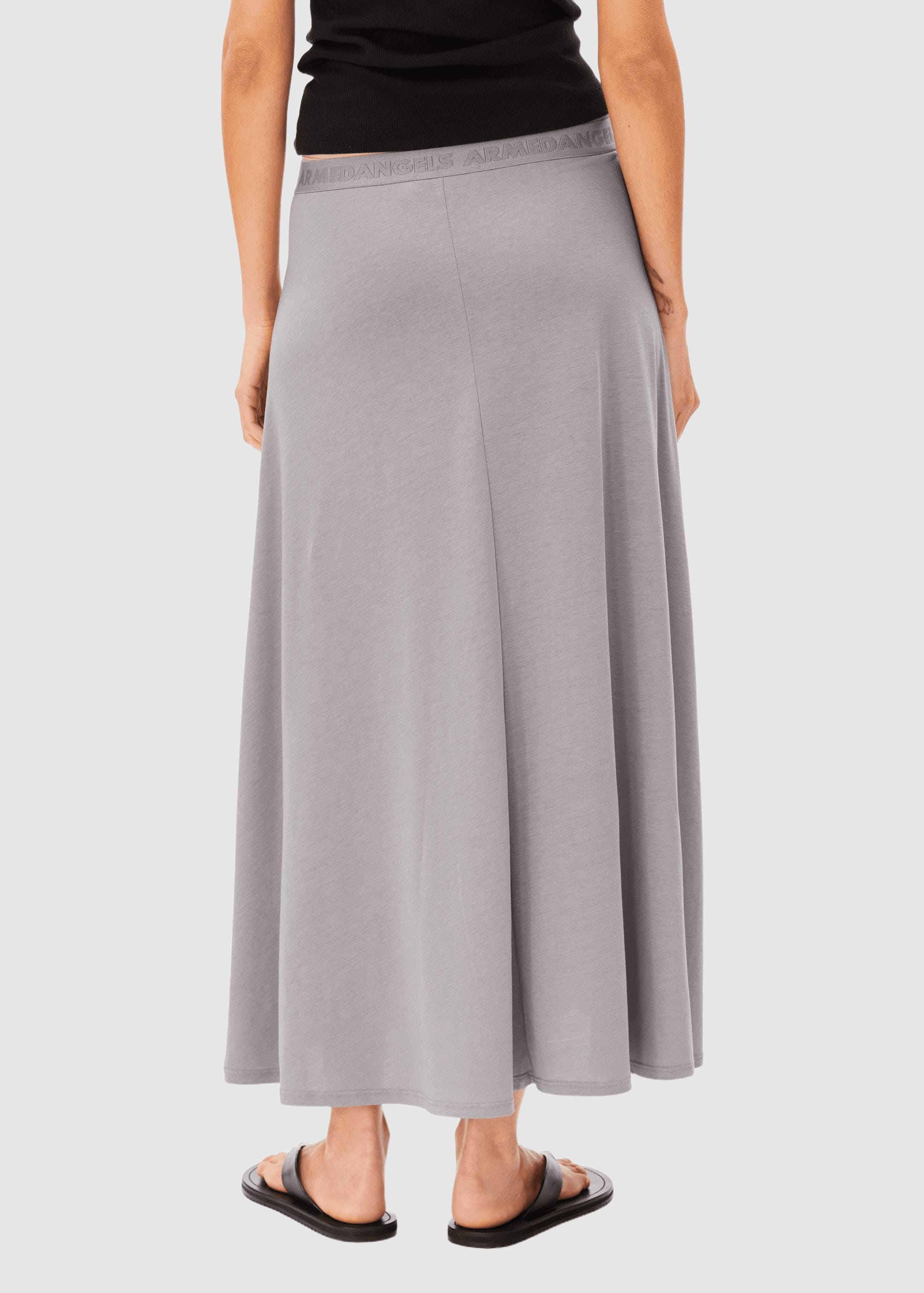 Ileniaa Laraa Midi Skirt Seal Grey