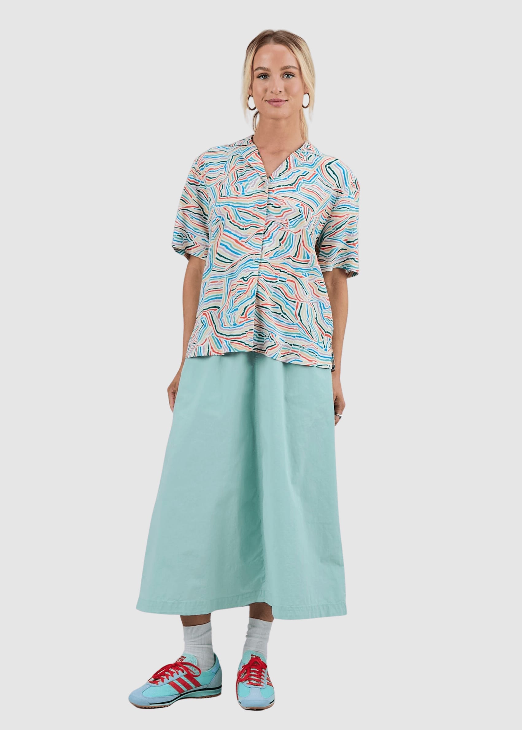 Messy Stripes Aloha Blouse Multicolor