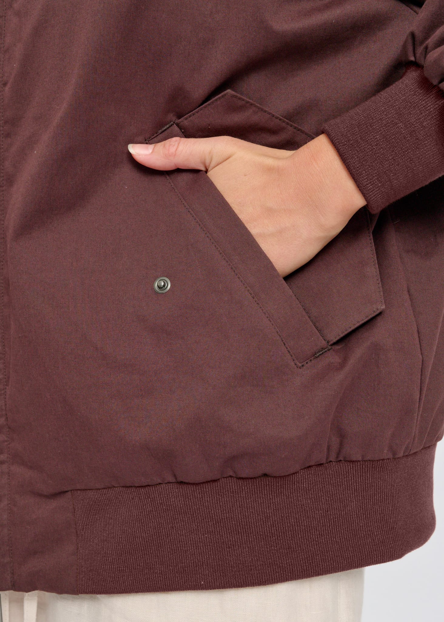 Loose Fit Cotton Bomber Dark Chocolate