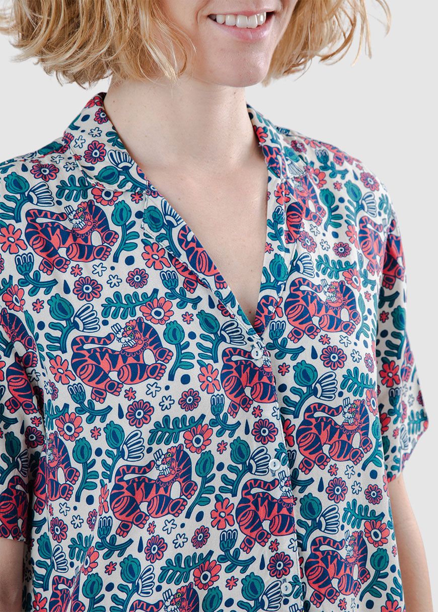 Asis Percales Tigris Aloha Blouse