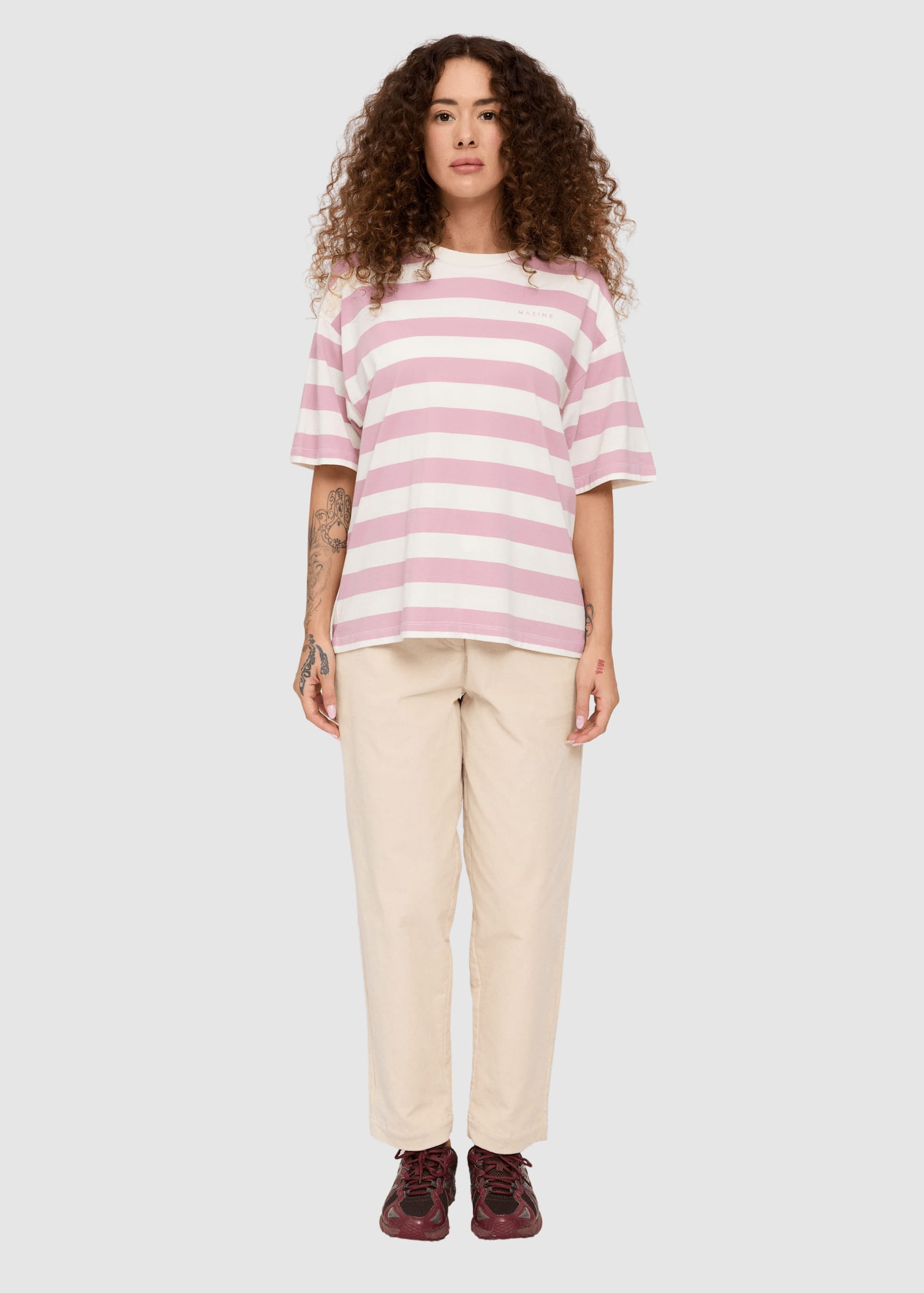 Bold Striped T-Shirt Orchid Offwhite