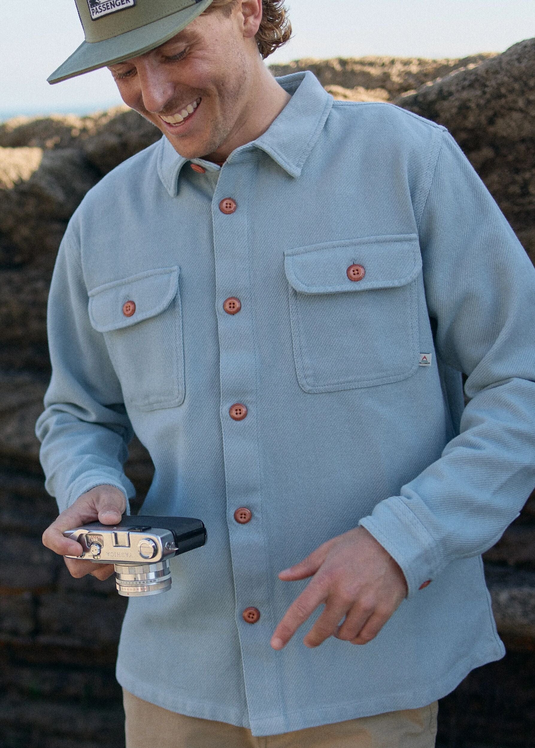 Island Twill Shirt Faded Denim Island Twill Shirt Faded Denim