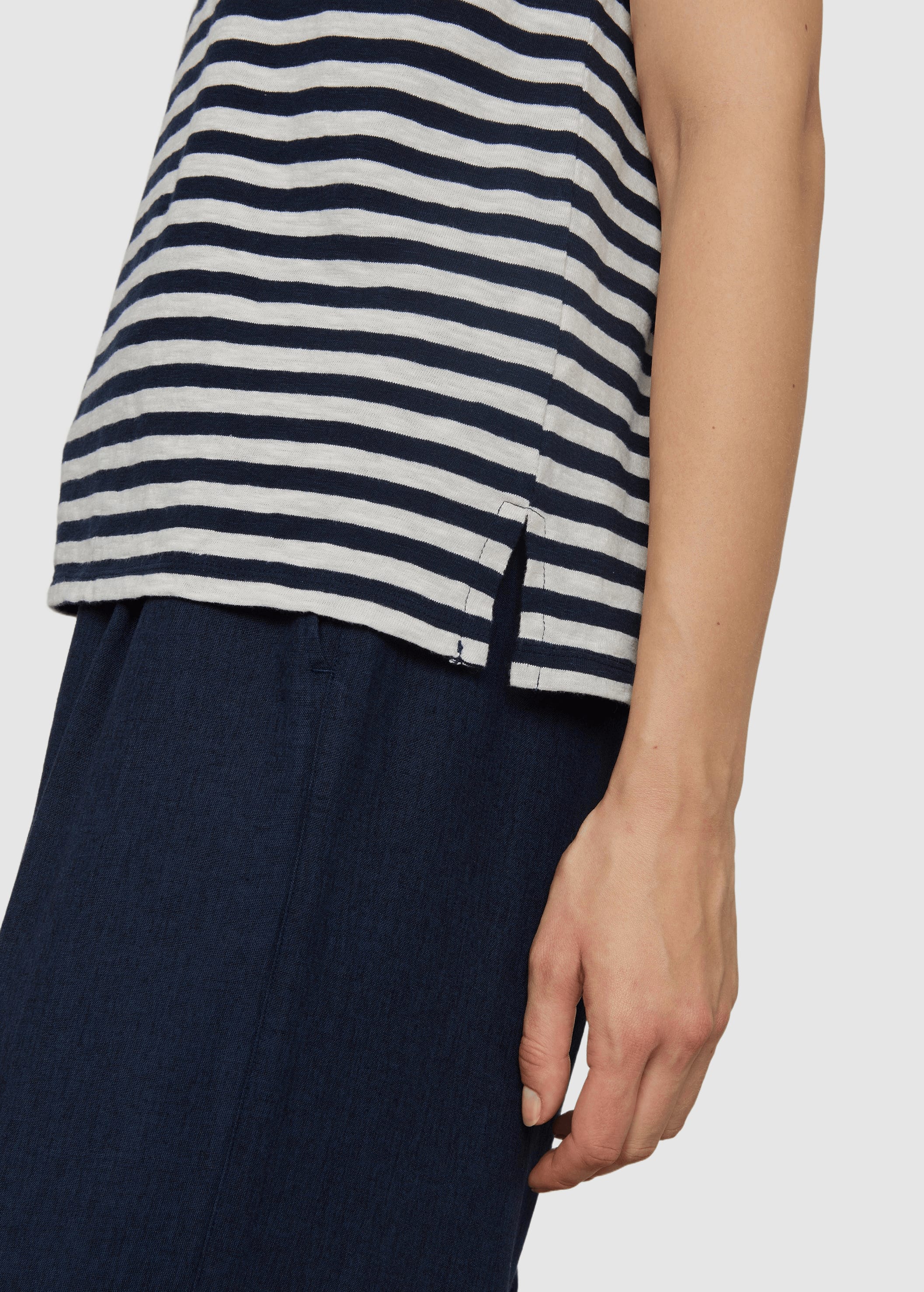 T-Shirt Zinnia Stripes Dark Navy
