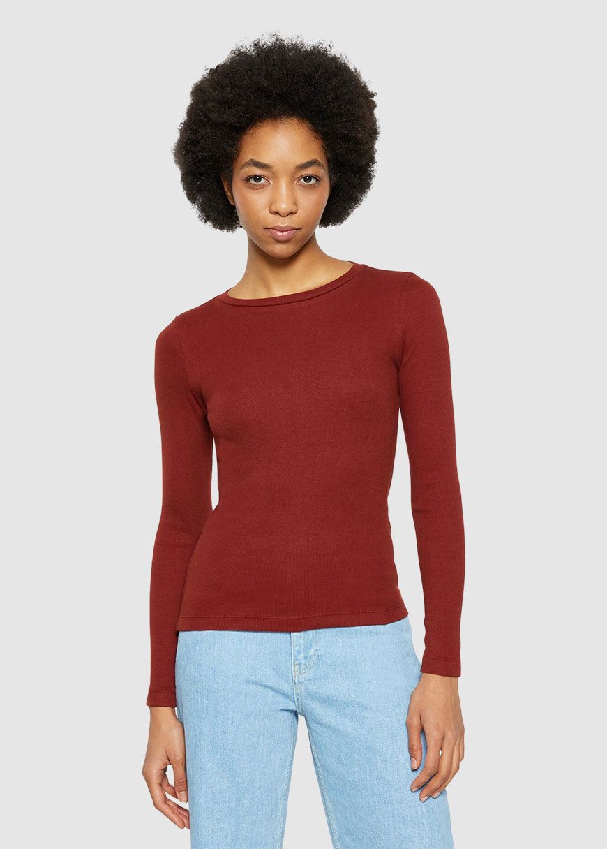 Rib Scoop Neck Long Sleeved Rib Scoop Neck Long Sleeved