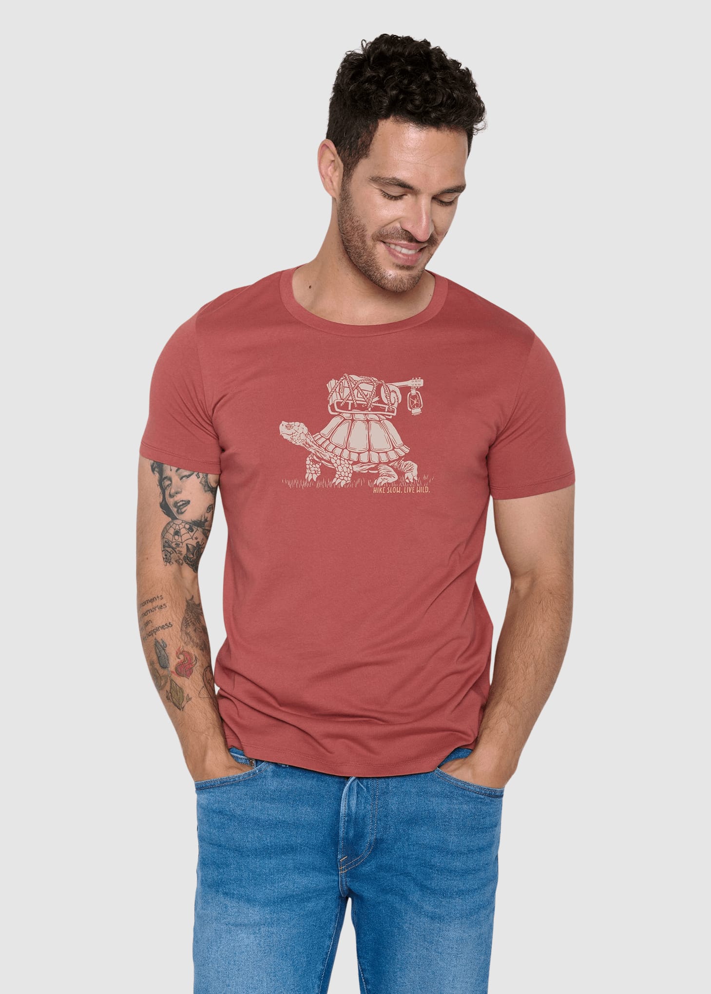 Turtle Walk Guide T-Shirt Sunset Red