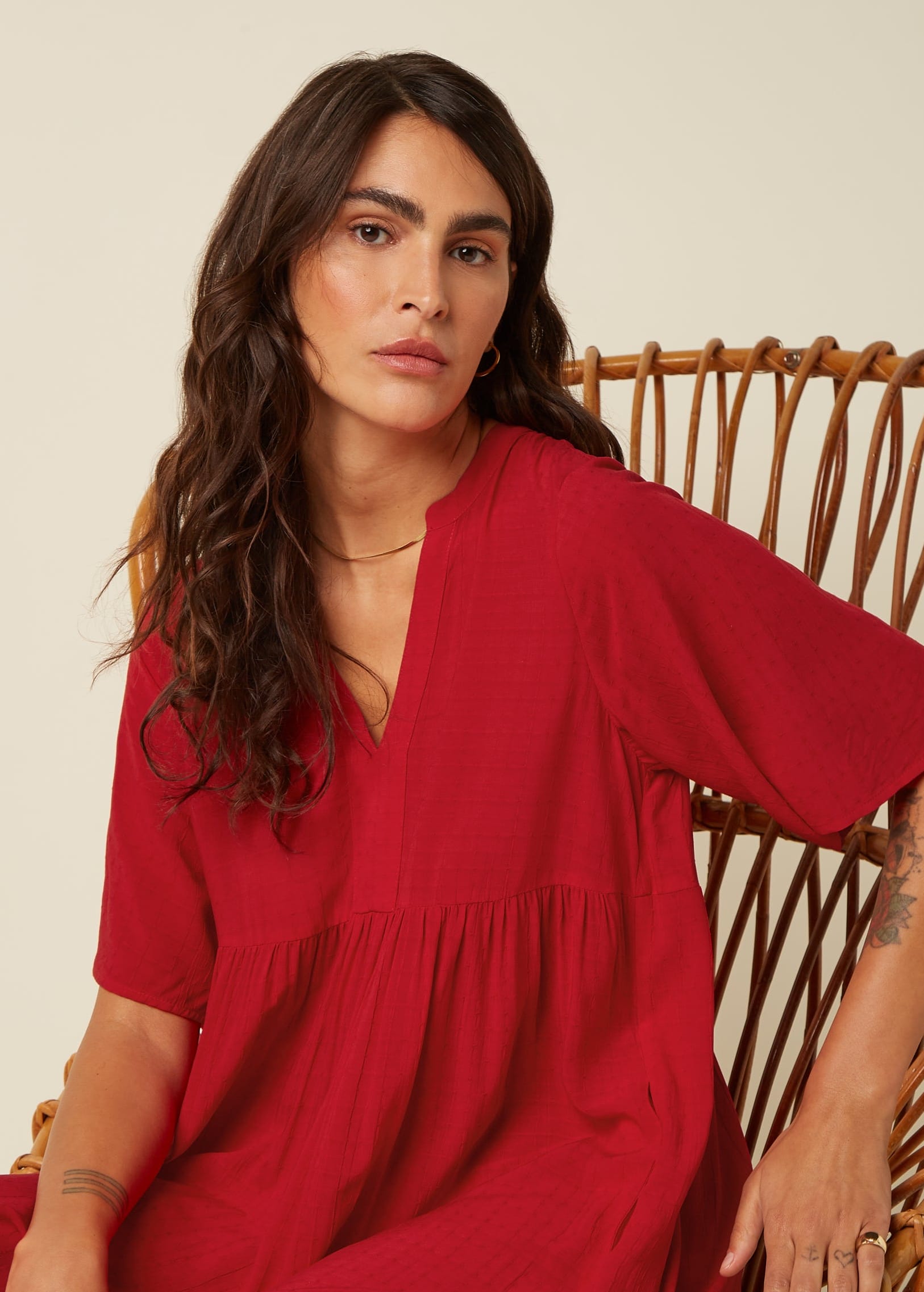 Ivana Dress Tortoise Chili Red Ivana Dress Tortoise Chili Red