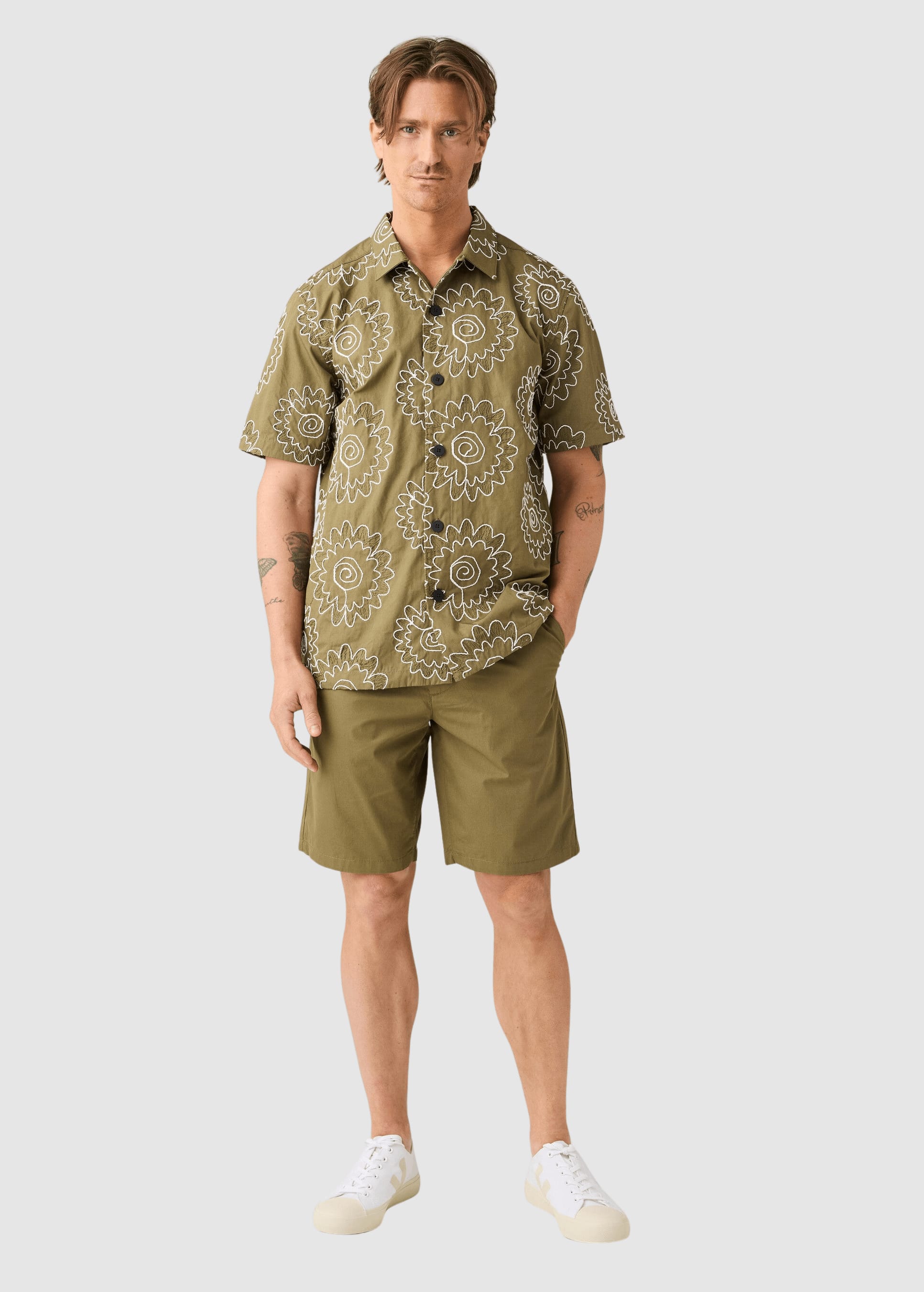 Fig Comfort Poplin Shorts Burned Olive Fig Comfort Poplin Shorts Burned Olive