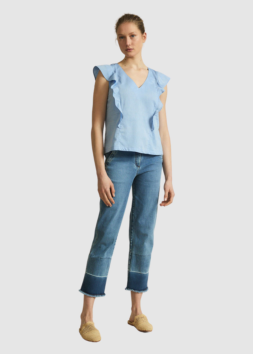 Chambray Blusentop Chambray Blusentop