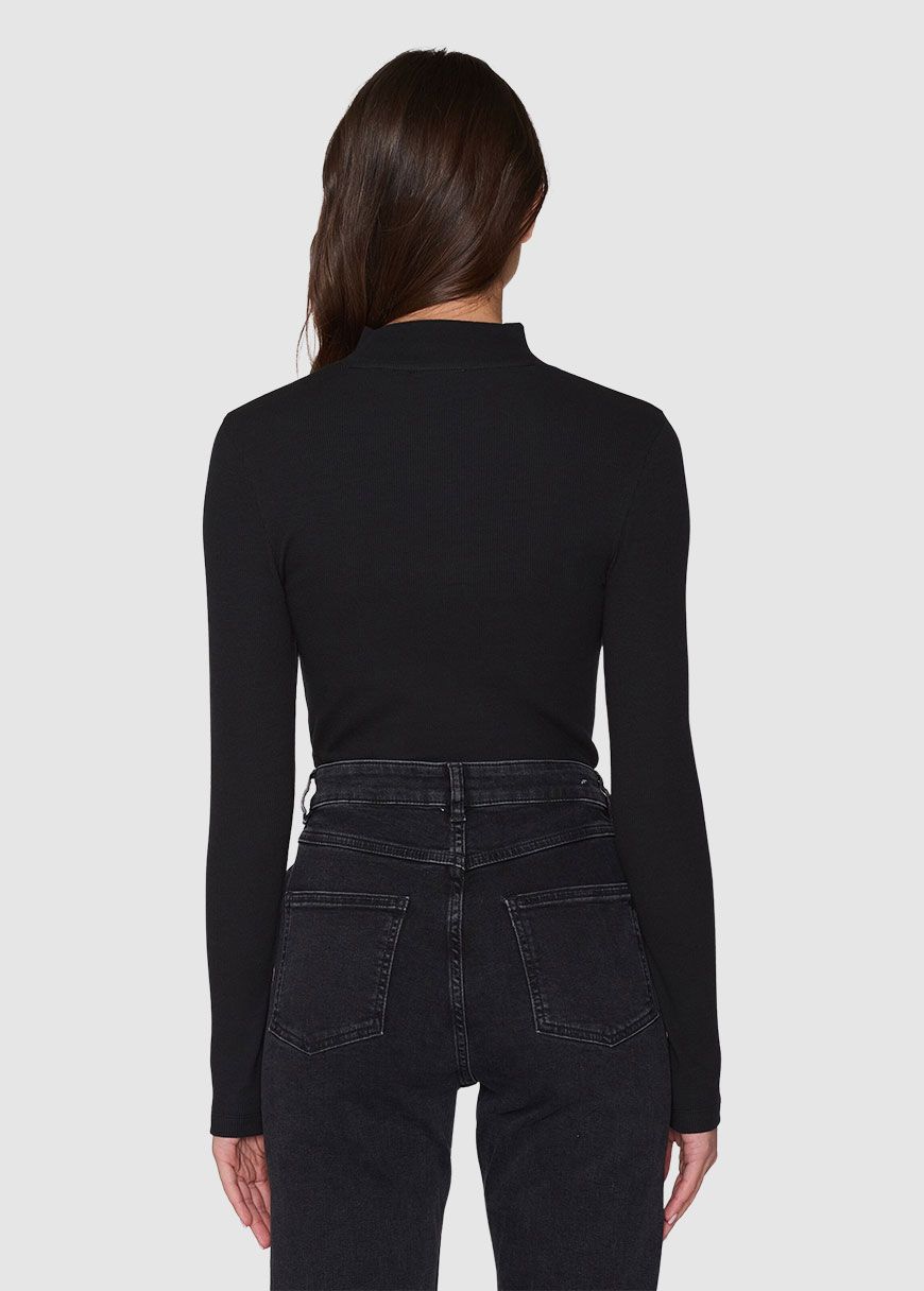 Rib High Neck Long Sleeved Rib High Neck Long Sleeved