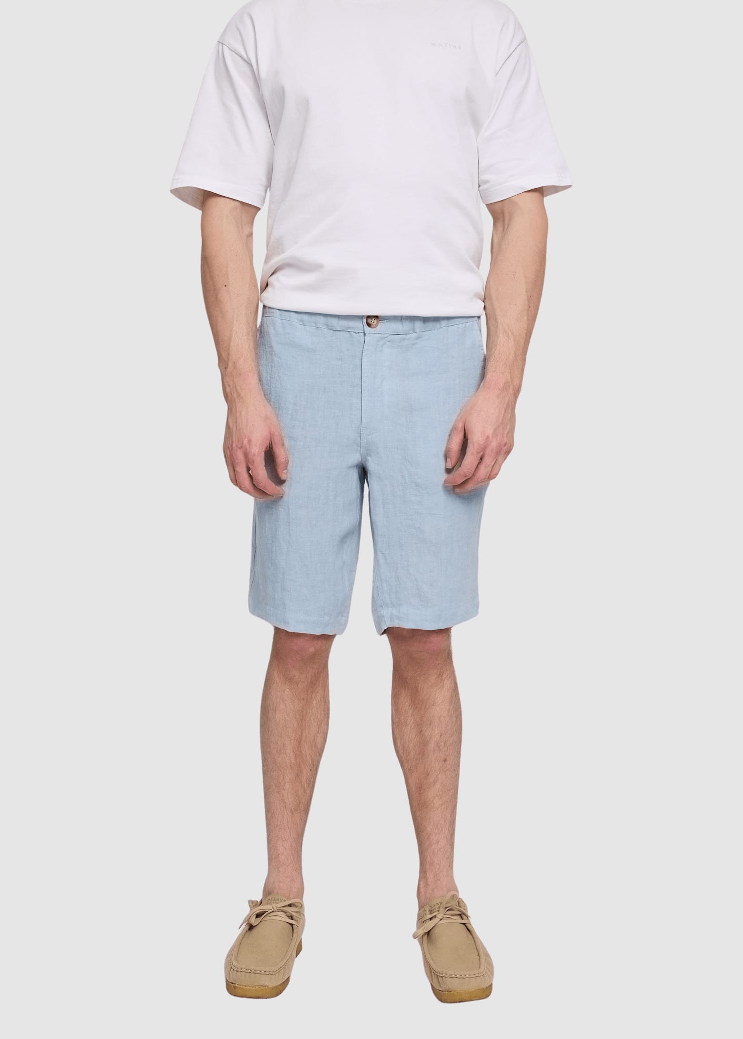 Regular Linen Shorts Pastel Blue Regular Linen Shorts Pastel Blue