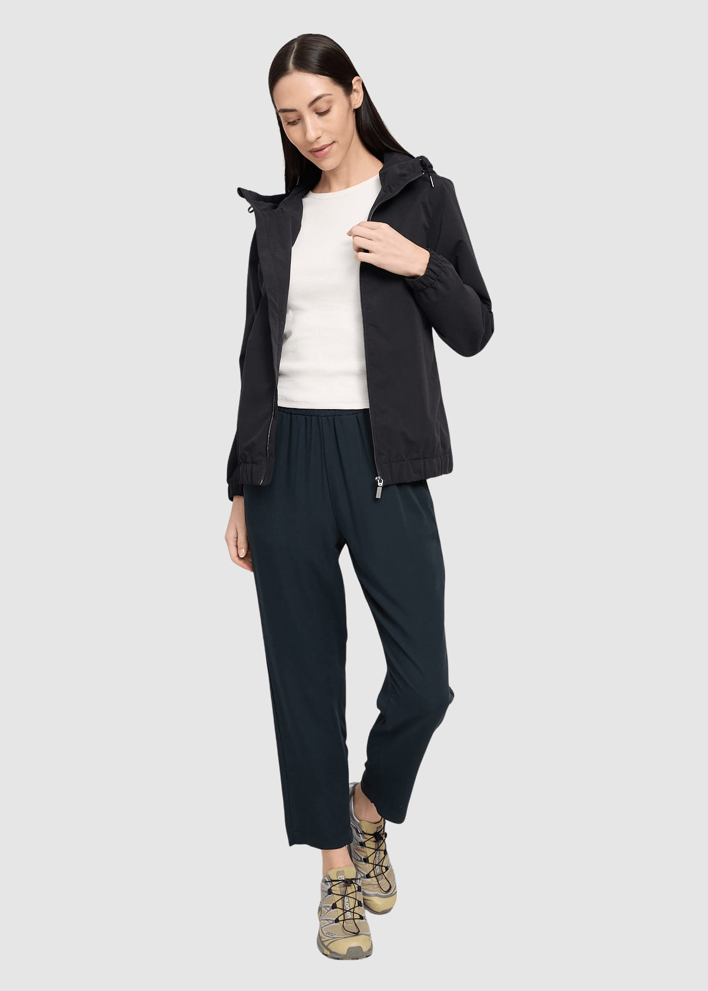 Straight Leg Viscose Pants Black