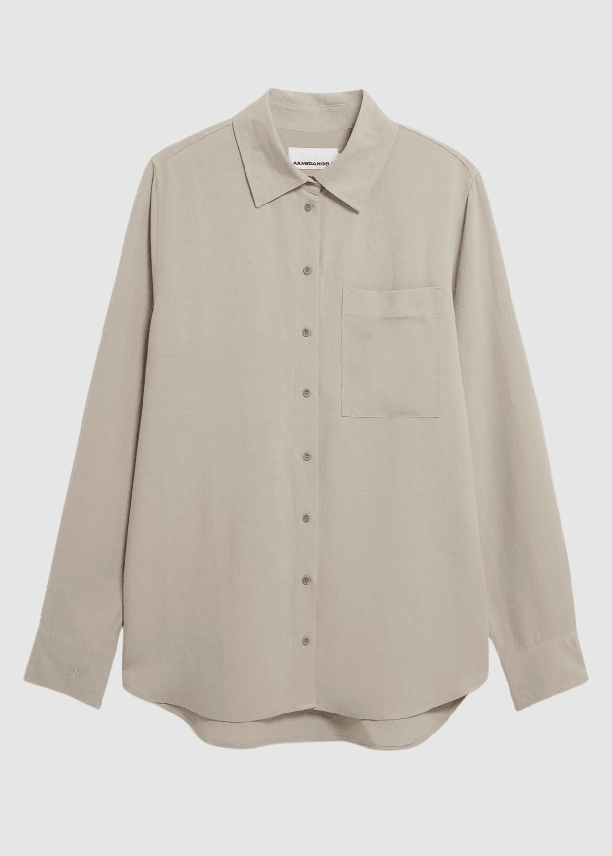 Linen Blend Shirt Blouse Sandstone