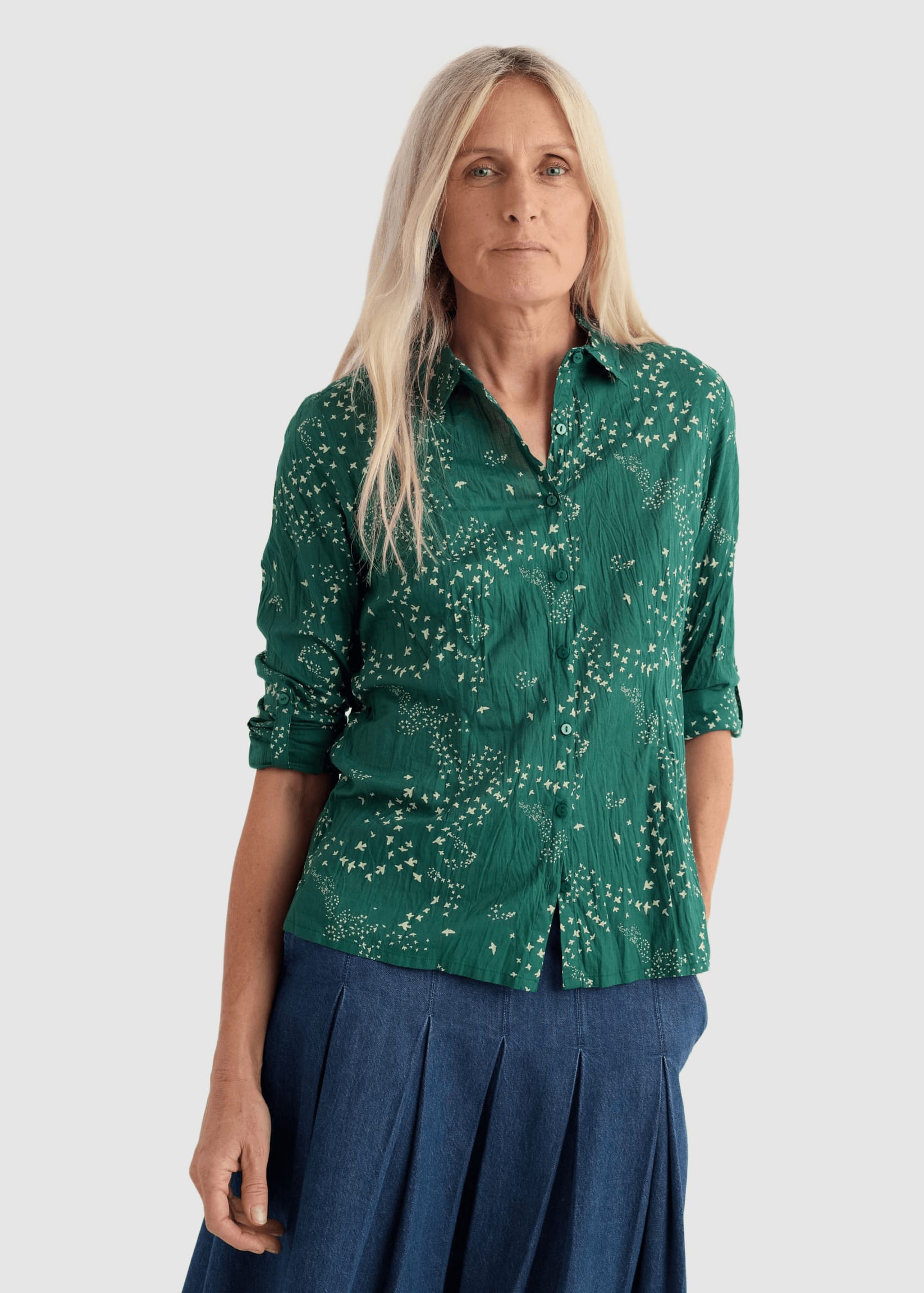 Larissa Shirt Murmuration Dark Thyme