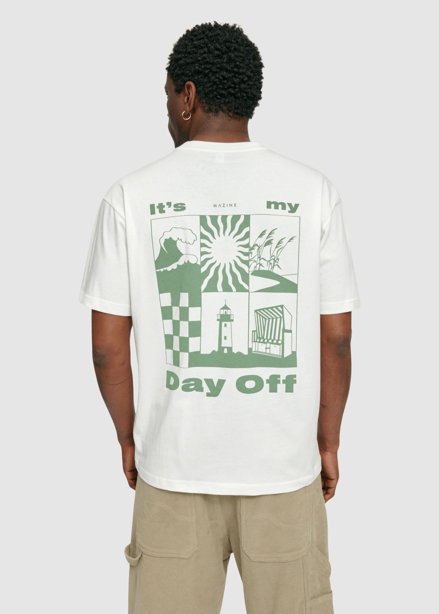 Day Off Back Print T-Shirt Offwhite Day Off Green Day Off Back Print T-Shirt Offwhite Day Off Green