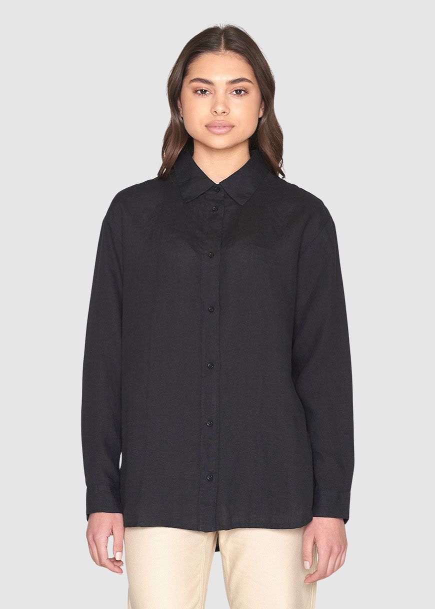 Loose Linen Long Sleeved Shirt