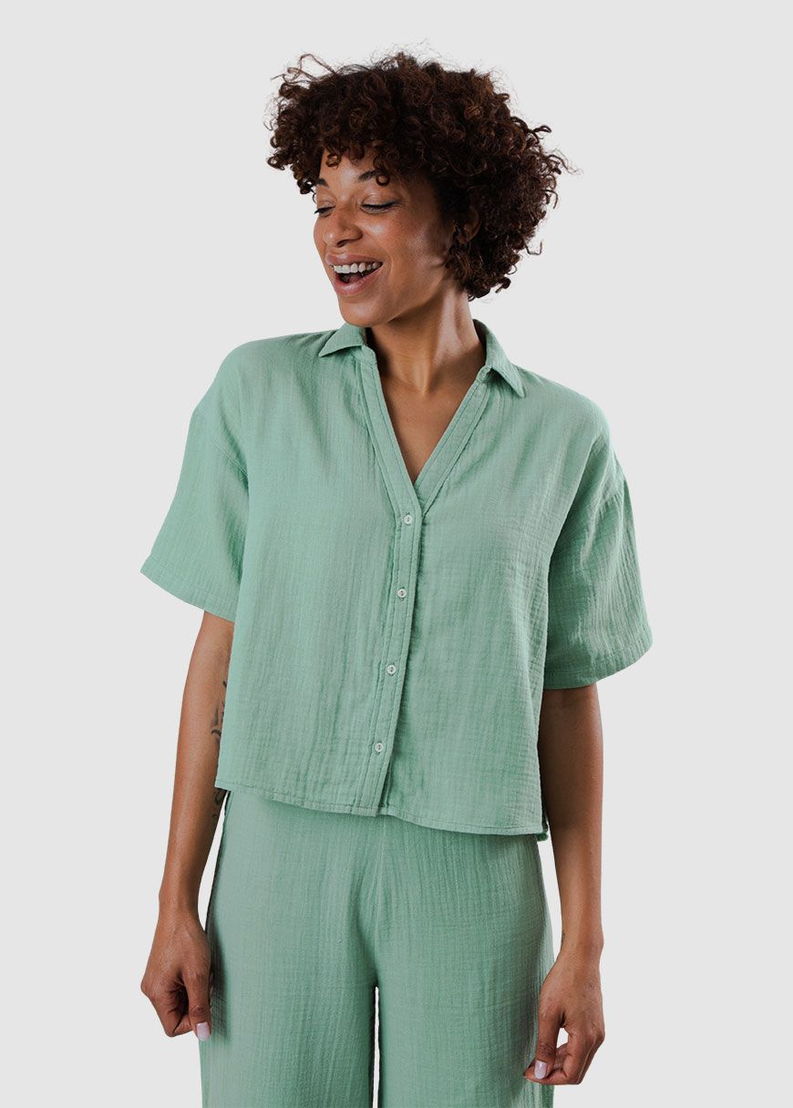 Bubble Cropped Blouse