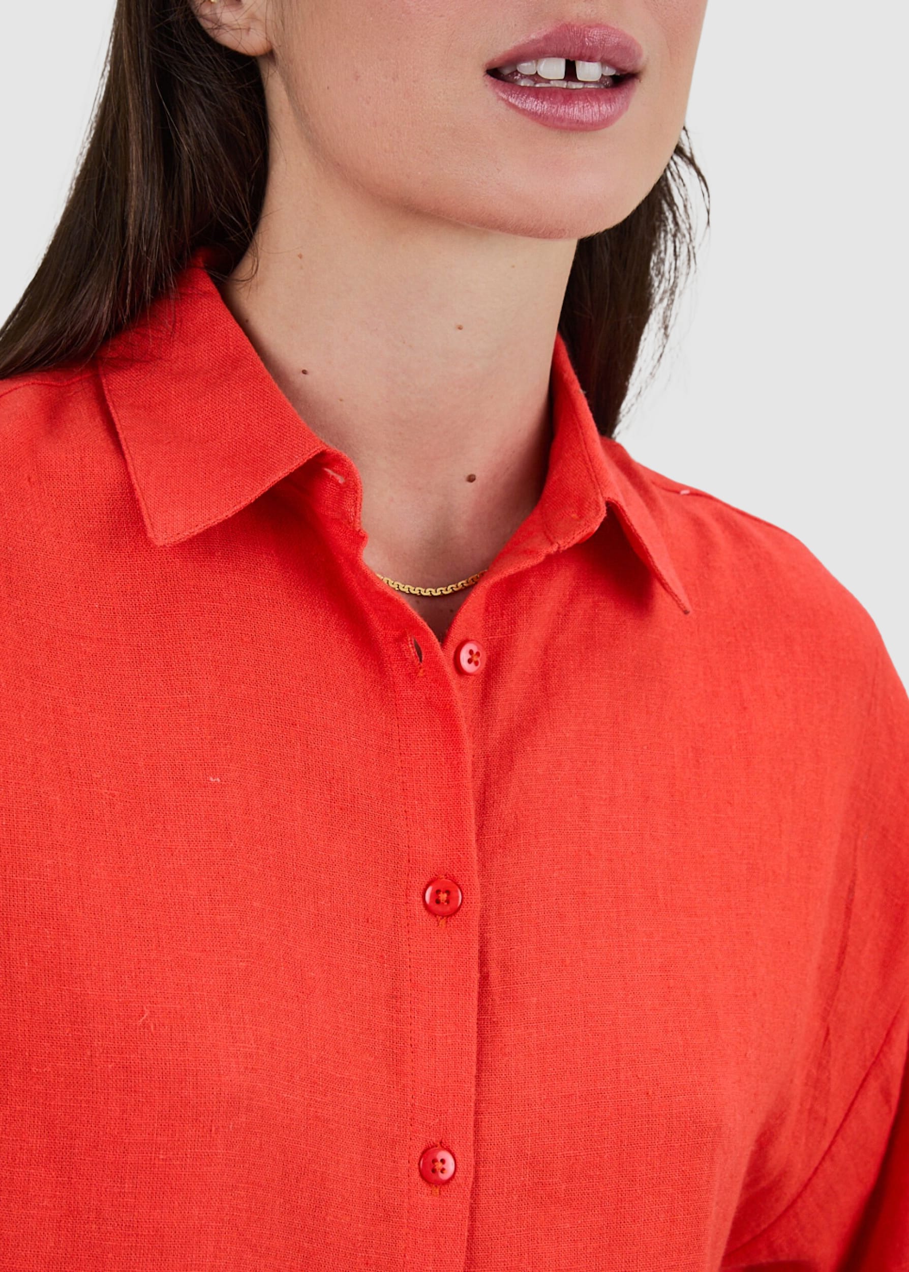 Boxy Squared Blouse Coral Boxy Squared Blouse Coral